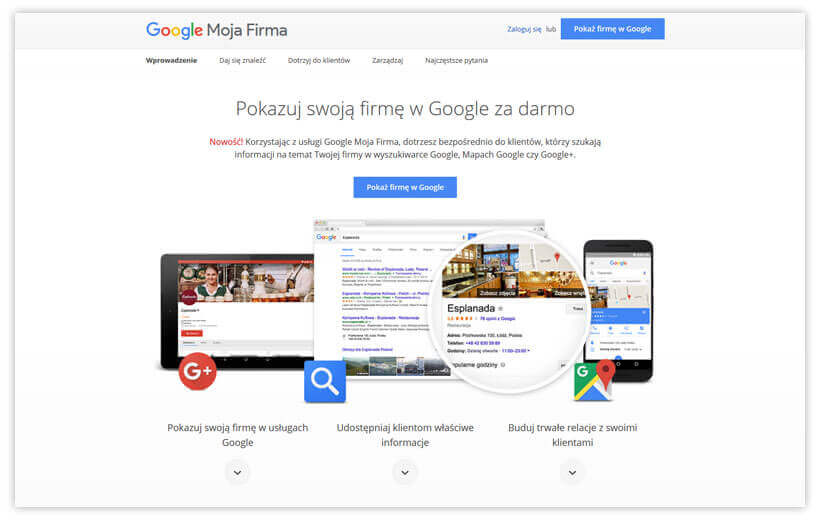 Zakładanie wizytówki w Google